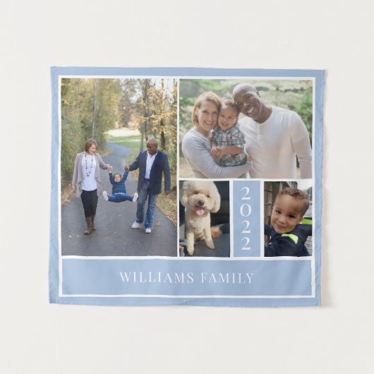 ファミリーフォトコラージタペストリー タペストリー (正面(横))