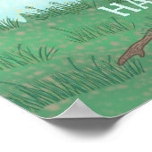 ファミリーフォトコラージツリー8写真+名前簡単 ポスター (角)