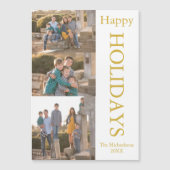 ファミリーフォトコラージハッピーホリデーズマグネット (正面)