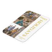 ファミリーフォトコラージハッピーホリデーズマグネット マグネット (左側)