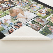 ファミリーフォトコラージホワイト31写真ブラック シェルパブランケット (3/4)