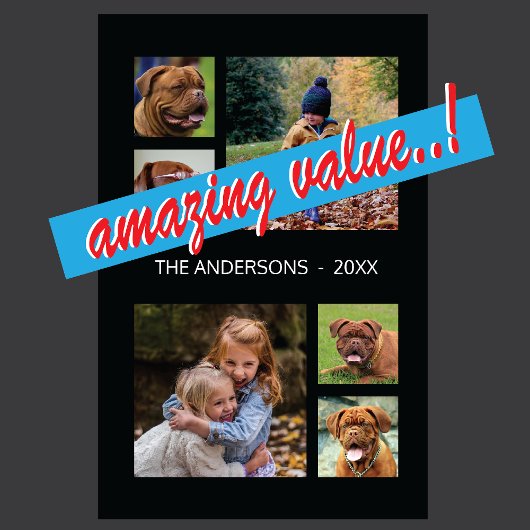 ファミリーフォトコラージュおもしろいファブモノグラム マグネット