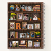 ファミリーフォトコラージュアンティーク本パーソナライズされた箱 ノートブック (裏面)