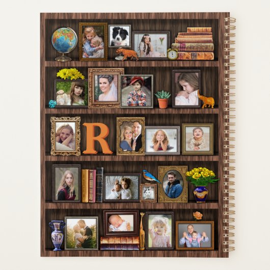 ファミリーフォトコラージュアンティーク本パーソナライズされた箱 プランナー手帳 (裏面)