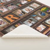 ファミリーフォトコラージュアンティーク本箱パーソナライズされた シェルパブランケット (3/4)