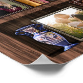 ファミリーフォトコラージュアンティーク本箱パーソナライズされた ポスター (角)