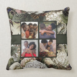 ファミリーフォトコラージュウエレガントィンターガーデンフローラ クッション