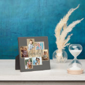 ファミリーフォトコラージュウードグレイン縁どグウォームグレー フォトプラーク (インサイチュ)