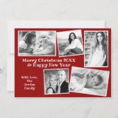 ファミリーフォトコラージュカスタムクリスマス シーズンカード (正面)