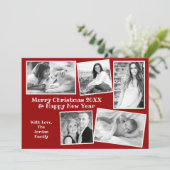ファミリーフォトコラージュカスタムクリスマス シーズンカード (スタンド正面)