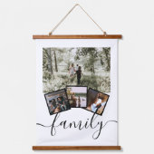 ファミリーフォトコラージュカスタムパーソナライズされた 吊り下げ型タペストリー (正面)