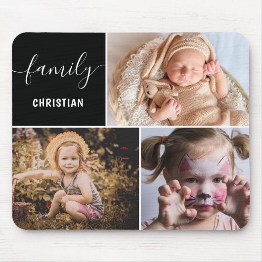 ファミリーフォトコラージュカスタムマウスパッド マウスパッド (正面)