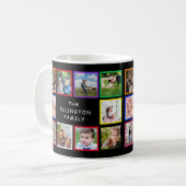 ファミリーフォトコラージュカラフルカスタム コーヒーマグカップ (正面左)