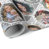 ファミリーフォトコラージュグレーキルトルック28カスタム画 ラッピングペーパー (ロールコーナー)