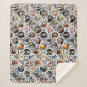 ファミリーフォトコラージュグレーキルトルック28写真 シェルパブランケット (正面)