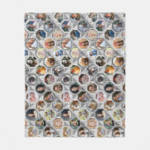 ファミリーフォトコラージュグレーキルトルック28写真 フリースブランケット (正面)