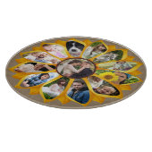 ファミリーフォトコラージュサンフラワーバーラップ13写真簡単 カッティングボード (角)