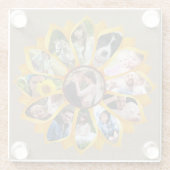 ファミリーフォトコラージュサンフラワーバーラップ13写真簡単 ガラスコースター (裏面)