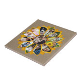 ファミリーフォトコラージュサンフラワーバーラップ13写真簡単 タイル (側面)