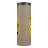 ファミリーフォトコラージュサンフラワーバーラップ13写真簡単 タンブラー (裏面)