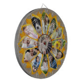 ファミリーフォトコラージュサンフラワーバーラップ13写真簡単 ダーツボード (正面左)