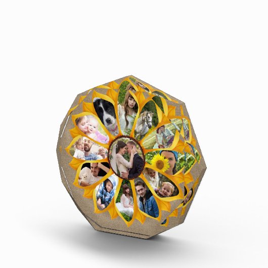 ファミリーフォトコラージュサンフラワーバーラップ13写真簡単 フォトブロック (右)