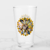 ファミリーフォトコラージュサンフラワー13写真簡単 タンブラーグラス (裏面)