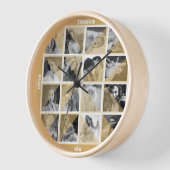 ファミリーフォトコラージュセピ芸術的アインスタモダングラム 壁時計 (傾斜)