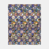 ファミリーフォトコラージュダークキルトルック28写真 フリースブランケット (正面)