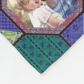 ファミリーフォトコラージュダークキルトルック35写真簡単 フリースブランケット (角)