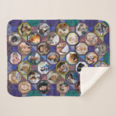 ファミリーフォトコラージュダークキルトルック35 Pic LG SM シェルパブランケット (正面(横))