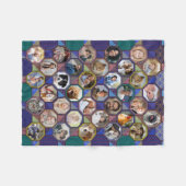 ファミリーフォトコラージュダークキルトルック35 Pic LG SM フリースブランケット (正面(横))