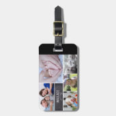 ファミリーフォトコラージュチパーソナライズされたャルクボード ラゲッジタグ (正面縦)
