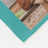 ファミリーフォトコラージュティール（緑がかった色）叔母 フリースブランケット (角)