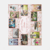 ファミリーフォトコラージュハッピーバースデーマザーテンプラット フリースブランケット (正面)