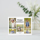 ファミリーフォトコラージュハッピーホリデー シーズンポストカード (スタンド正面)