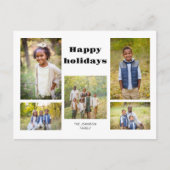 ファミリーフォトコラージュハッピーホリデー シーズンポストカード (正面)