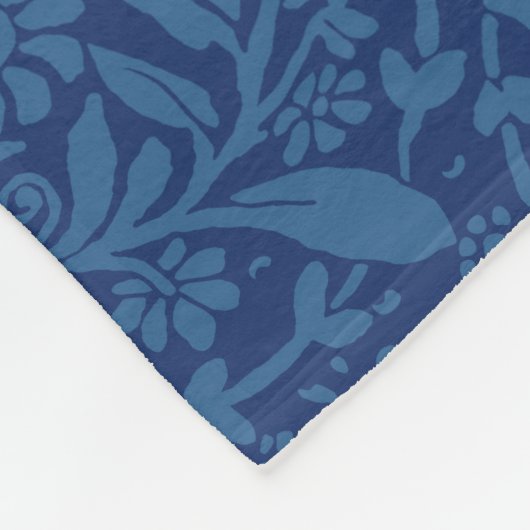 ファミリーフォトコラージュハートフローラ青25ピック名 フリースブランケット (角)