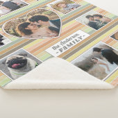 ファミリーフォトコラージュハート11カスタムレトロストライプ シェルパブランケット (3/4)