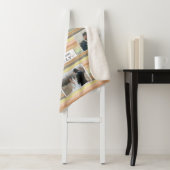 ファミリーフォトコラージュハート11カスタムレトロストライプ シェルパブランケット (インサイチュ)