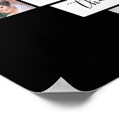 ファミリーフォトコラージュハート17写真名黒 ポスター (角)