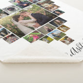 ファミリーフォトコラージュハート25写真名ホワイト シェルパブランケット (3/4)