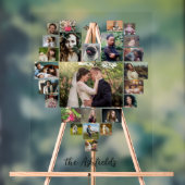 ファミリーフォトコラージュハート25写真名前をカスタムする アクリルサイン (ニュートラル)