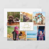 ファミリーフォトコラージュフェリズナビダッドクリスマス シーズンポストカード (正面/裏面)