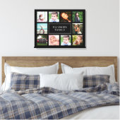 ファミリーフォトコラージュブラックカスタムキャンバス印刷 キャンバスプリント (インサイチュ (寝室))