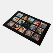 ファミリーフォトコラージュブラックカスタムドアマット ドアマット (アングル)