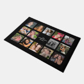 ファミリーフォトコラージュブラックカスタムドアマット ドアマット (アングル)