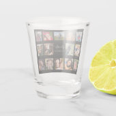 ファミリーフォトコラージュブラックカスタム ショットグラス (裏面)