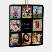 ファミリーフォトコラージュブラックカスタム セラミックオーナメント (右)