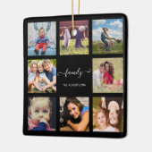 ファミリーフォトコラージュブラックカスタム セラミックオーナメント (左)